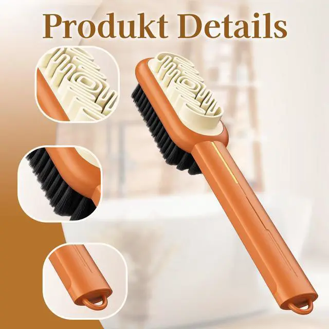 Alt view image 3 of 7 - Suede Brush, Rubber Shoe Brush, Orange and Gold Shoe Cleaning Brush Suitable for Professional Leather Care and Footwear Enthusiasts