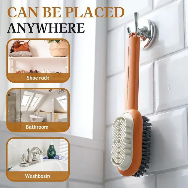 Alt view image 4 of 7 - Suede Brush, Rubber Shoe Brush, Orange and Gold Shoe Cleaning Brush Suitable for Professional Leather Care and Footwear Enthusiasts