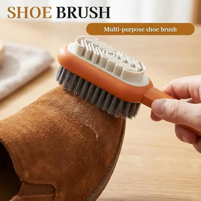 Alt view image 6 of 7 - Suede Brush, Rubber Shoe Brush, Orange and Gold Shoe Cleaning Brush Suitable for Professional Leather Care and Footwear Enthusiasts