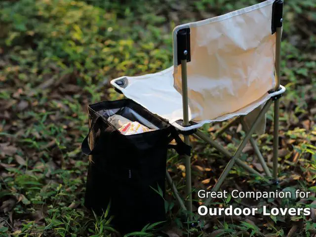 Alt view image 7 of 7 - New Leak-Proof Travel Trash Bag, Hanging Car Trash Can with Hook and Loop Lid and Handle, Multipurpose Trash Bin with Storage Pockets for Car SUV Truck RV Camping 2 Gallons, Black