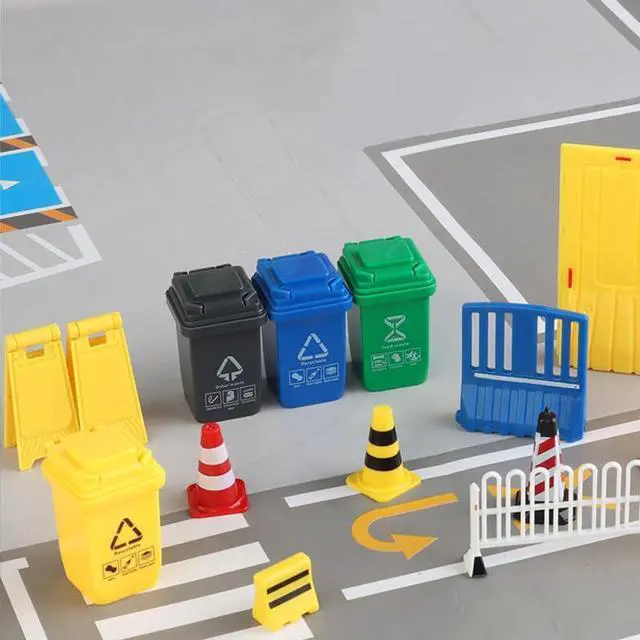 Alt view image 3 of 7 - 10Pcs Creative Trash Can Miniature Mini Trash Bin Sorting Bucket Scene Ornament