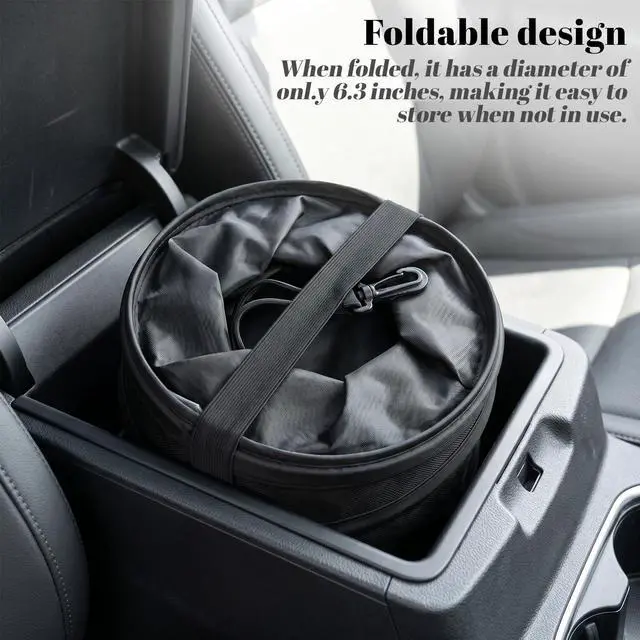 Alt view image 5 of 7 - Foldable Car Trash Can,Portable Pop Up Trash Can with Elastic Band and Hanging Loop Waterproof CarGarbage Cans for Truck Auto SUV Vehicle RV Camping