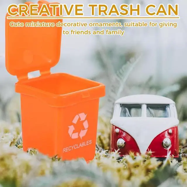 Alt view image 2 of 6 - 4 Color Set Mini Trash Can | Realistic Mini Garbage Cans, Role-Playing & Learning
