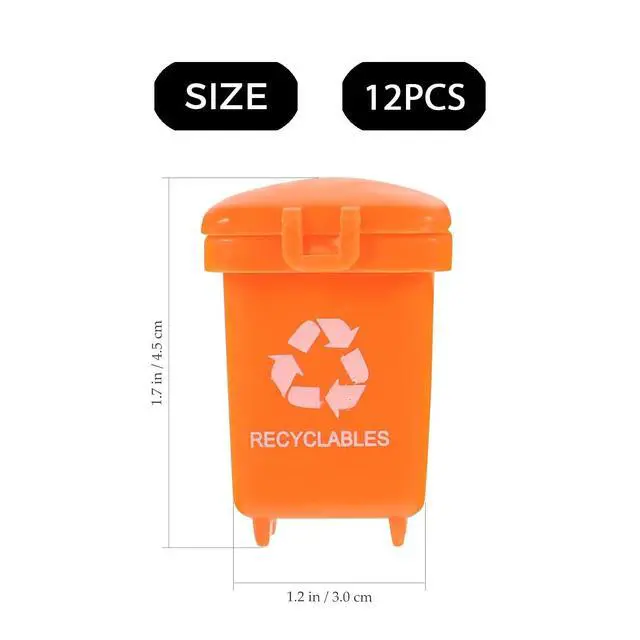 Alt view image 6 of 6 - 4 Color Set Mini Trash Can | Realistic Mini Garbage Cans, Role-Playing & Learning