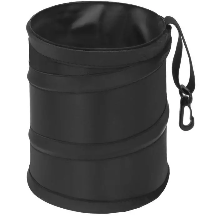 Main image of New Leakproof Car Trash Can, 1 Gallon Mini Trash Can Pop-up Collapsible Hanging Car Trash Bin with Hook and Loop, Waterproof PEVA Liner Open-Top Garbage Can for Cars Home Office