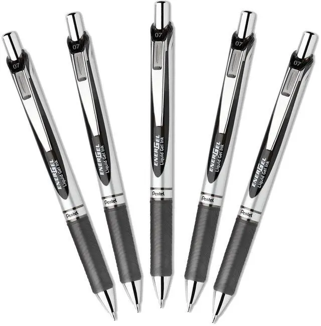 Main image of EnerGel Deluxe RTX Retractable Liquid Gel Pen,0.7mm, Fine Line, Metal Tip, Black Ink-Value set of 5 (With Our Shop Original Product Description)