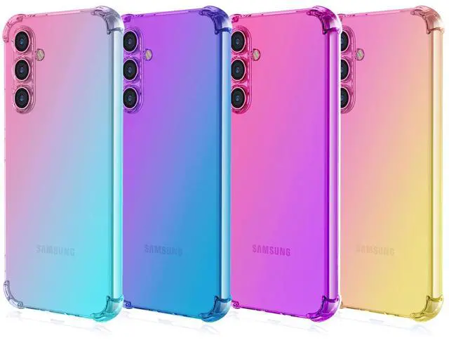 Alt view image 6 of 6 - for Samsung Galaxy A17 5G Case: Women Girls with Screen Protector Reinforced Corners TPU Shock-Absorption Flexible Gradient Color Cover Anti-Yellowing(Pink Teal)