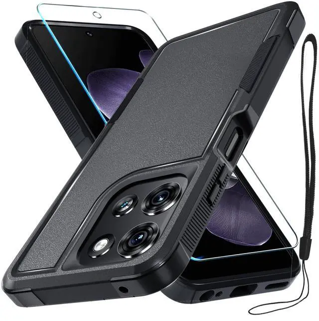 Main image of for Moto G 5G 2025 Case,Full Body Heavy Duty Cover,Black Matte | with Tempered Glass Screen Protector+Lanyard Strap,Rugged Shockproof Protective Phone Case