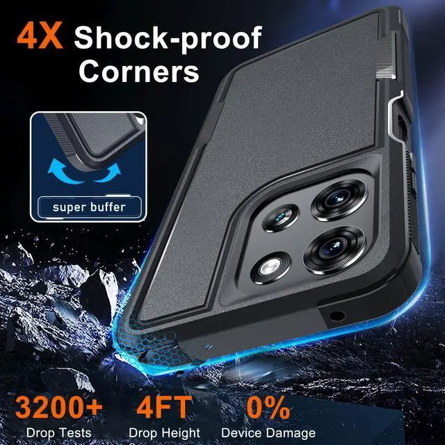 Alt view image 5 of 7 - for Moto G 5G 2025 Case,Full Body Heavy Duty Cover,Black Matte | with Tempered Glass Screen Protector+Lanyard Strap,Rugged Shockproof Protective Phone Case
