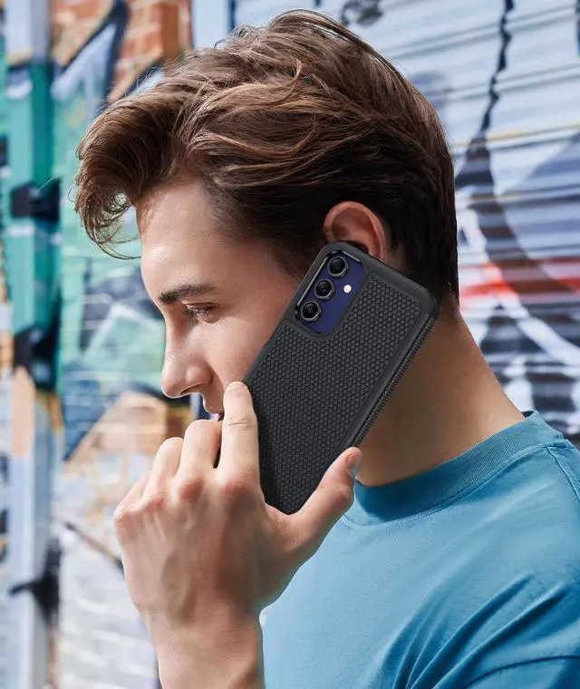 Alt view image 7 of 7 - for Galaxy A15-5G Phone Case: Dual Layer Samsung A15 5G Cover Black | Non Slip Matte Textured Protective Cases With Screen Protector, Military Grade Shockproof Drop Protection, Daily Use, Black