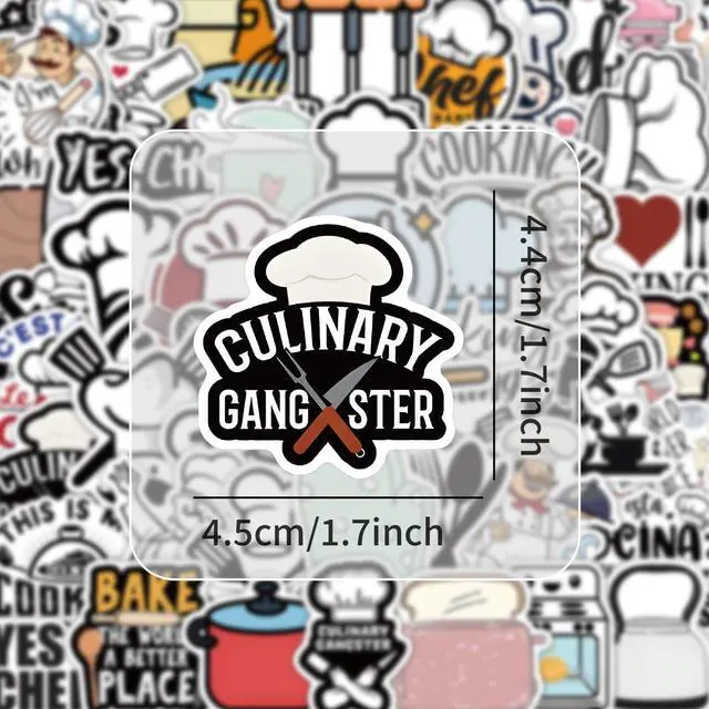 Alt view image 2 of 7 - 54 Pcs Kitchen Baking Stickers, Cute Cupcake Cookies Cake Themed Stickers for Laptop Water Bottle Scrapbook, Waterproof Vinyl Stickers for Baking Lovers Kids Adults DIY Decoration (Baking-54)