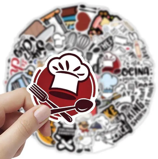 Alt view image 3 of 7 - 54 Pcs Kitchen Baking Stickers, Cute Cupcake Cookies Cake Themed Stickers for Laptop Water Bottle Scrapbook, Waterproof Vinyl Stickers for Baking Lovers Kids Adults DIY Decoration (Baking-54)