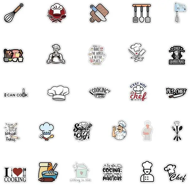 Alt view image 7 of 7 - 54 Pcs Kitchen Baking Stickers, Cute Cupcake Cookies Cake Themed Stickers for Laptop Water Bottle Scrapbook, Waterproof Vinyl Stickers for Baking Lovers Kids Adults DIY Decoration (Baking-54)