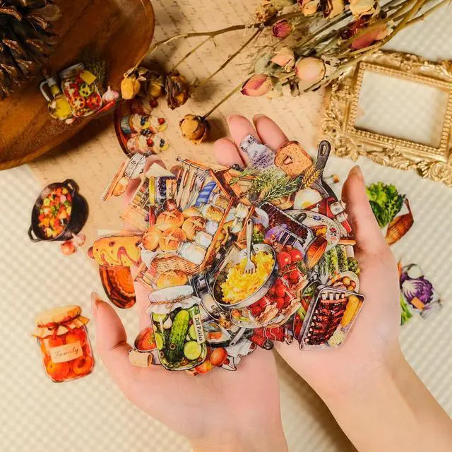 Alt view image 5 of 7 - 50Pcs Transparent Kitchen Food Stickers Pack Waterproof PET Watercolor Cooking Baking Decals for Water Bottle Laptop Phone Case Scrapbook Journal Cup DIY Decor for Food Lovers Home Cooks