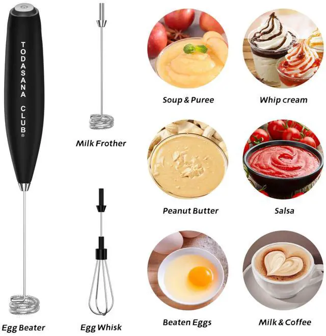 Alt view image 4 of 7 - 2026 Frother Wand, BEST Double Whisk Milk Frother Handheld- High Powered 19000rpm/min For Coffee With Improved Motor Electric Drink Mixer For Cappuccino, Frappe, Matcha & More