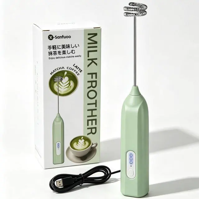 Main image of Electric Matcha Whisk - Milk Frother Handheld for Creamy Lattes | Cordless Rechargeable Frother, Ergonomic Handle, 3 Adjustable Speeds, Portable & Easy to Clean