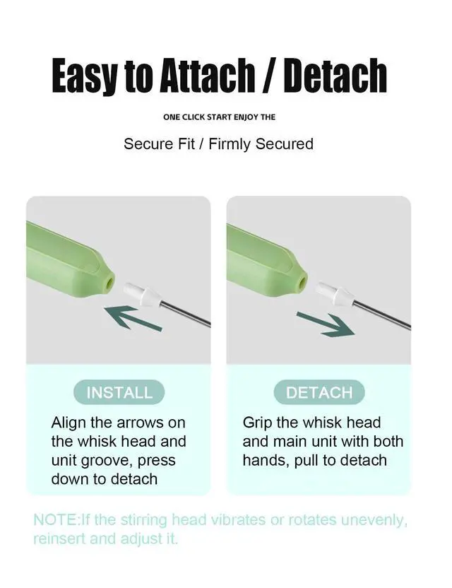 Alt view image 6 of 7 - Electric Matcha Whisk - Milk Frother Handheld for Creamy Lattes | Cordless Rechargeable Frother, Ergonomic Handle, 3 Adjustable Speeds, Portable & Easy to Clean