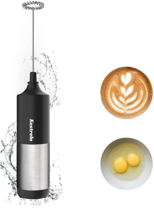 Main image of Electric Mixer, Portable HandHeld Mixer, Lightweight Drink Mixer with Stainless Steel Whisk, Black