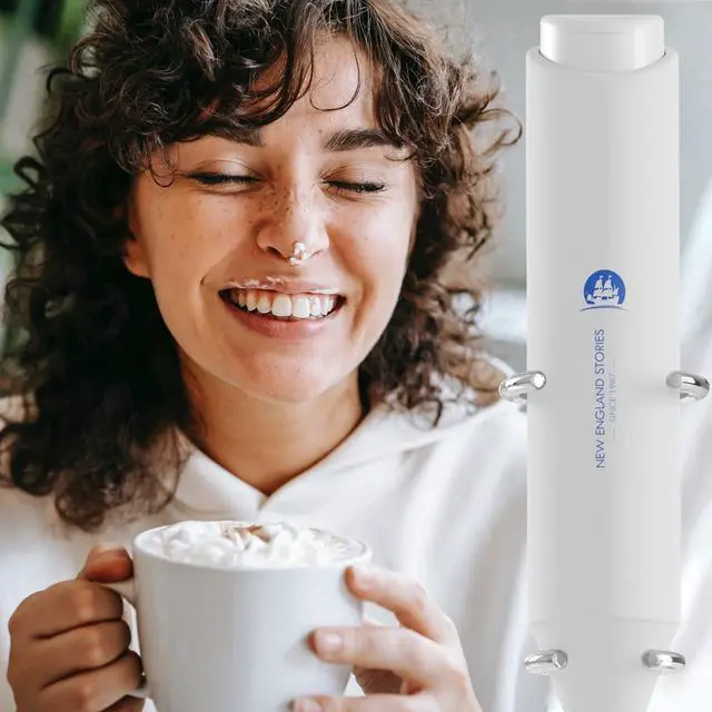 Alt view image 6 of 7 - Powerful Milk Frother Handheld Foam Maker, Mini Whisk Drink Mixer for Coffee, Cappuccino, Latte, Matcha, Hot Chocolate, With Stand, White