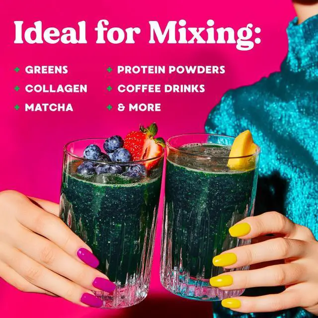 Alt view image 3 of 5 - Blossom Milk Frother, Electric Handheld Mixer, Battery Operated | Drink Stirrer, Frothing Wand for Greens, Coffee, Matcha, Protein, Stainless Steel