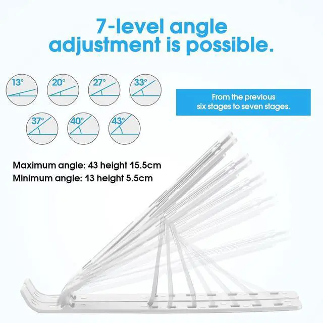 Alt view image 5 of 7 - Portable Laptop Stand, Ergonomic Laptop Mount Support, Detachable Laptop Riser Notebook Holder Compatible with MacBook, Dell, Lenovo More 10-15.6" Laptops, Silver