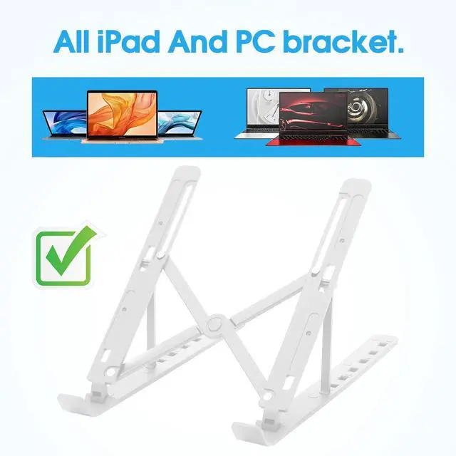 Alt view image 3 of 7 - Portable Laptop Stand, Ergonomic Laptop Mount Support, Detachable Laptop Riser Notebook Holder Compatible with MacBook, Dell, Lenovo More 10-15.6" Laptops, Silver