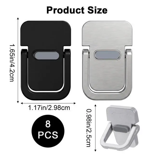 Alt view image 2 of 7 - 8 Piece Portable Keyboard Riser Mini Foldable Laptop Stand Self Adhesive Invisible Laptop Feet Dual Tilt Angle Adjustable Computer Keyboard Lift for Desk Ergonomic Black Silver