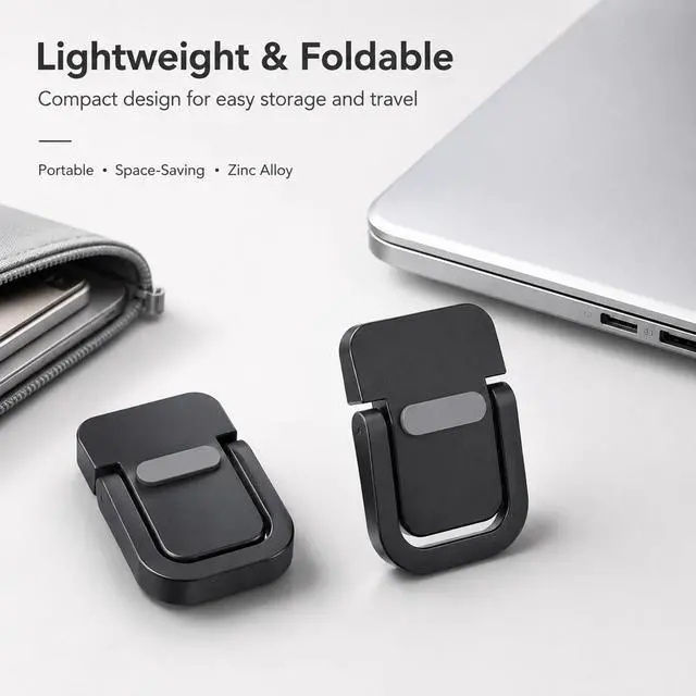 Alt view image 5 of 7 - Keyboard Laptop feet, 2pcs Zinc Alloy Mini Laptop Stands for Desk | Minisize Portable Keyboard Laptop Legs