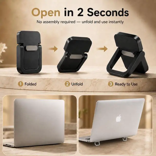 Alt view image 7 of 7 - Keyboard Laptop feet, 2pcs Zinc Alloy Mini Laptop Stands for Desk | Minisize Portable Keyboard Laptop Legs