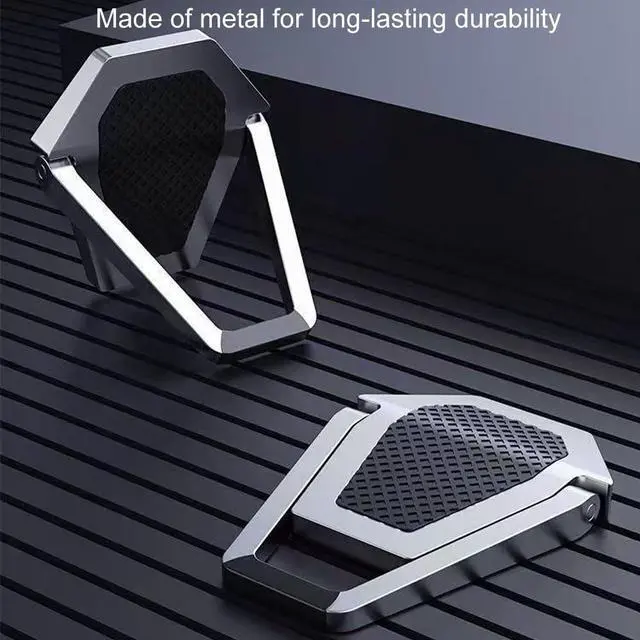 Alt view image 6 of 7 - Portable Laptop Stand for Desk, Mini Foldable Laptop Riser,Anti-Slip Alloy Keyboard Stands Riser, Computer Stand Compatible with MacBook Air/Pro/Dell/HP/Lenovo/11''-17''Laptops and Keyboards (Silver)