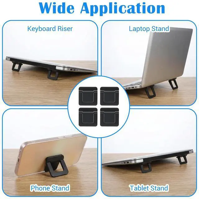 Alt view image 4 of 7 - Laptop Feet, 4 Pcs Portable Lightweight Small Laptop Stand, Ergonomic Cooling Keyboard Lifter for for Most Keyboards Laptops