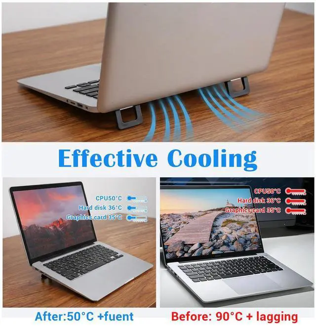 Alt view image 3 of 7 - Laptop Feet, 4 Pcs Portable Lightweight Small Laptop Stand, Ergonomic Cooling Keyboard Lifter for for Most Keyboards Laptops