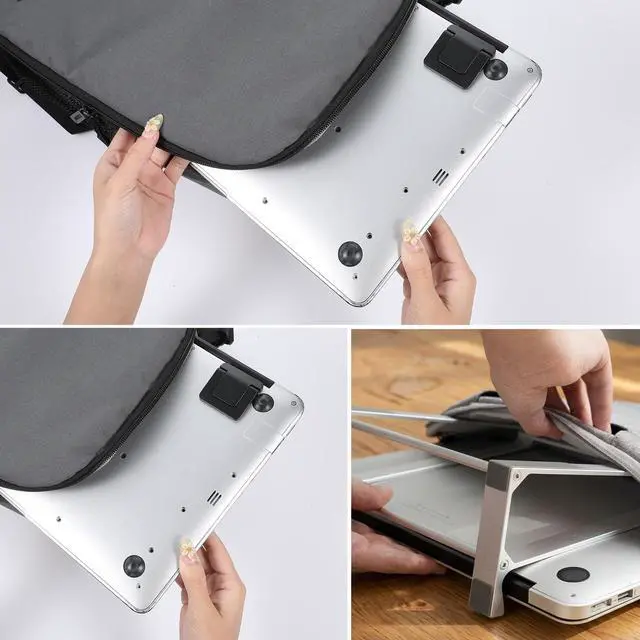 Alt view image 5 of 7 - Laptop Feet, 4 Pcs Portable Lightweight Small Laptop Stand, Ergonomic Cooling Keyboard Lifter for for Most Keyboards Laptops