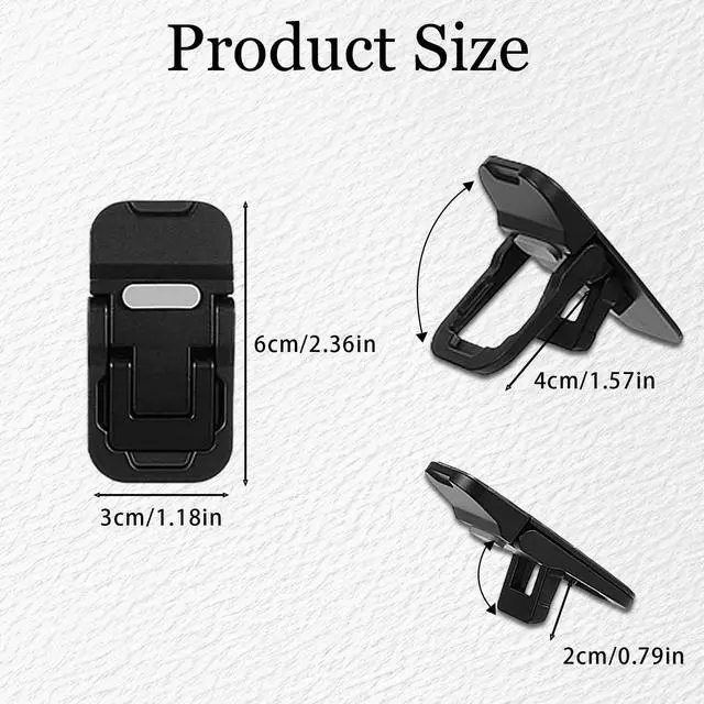 Alt view image 2 of 5 - 2 Pcs Black Portable Keyboard Riser, Dual Tilt Angle Adjustment Foldable Laptop Stand, Self-Adhesive Mini Computer Stand for Desk/Most Keyboards