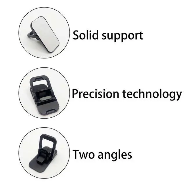 Alt view image 4 of 5 - 2 Pcs Black Portable Keyboard Riser, Dual Tilt Angle Adjustment Foldable Laptop Stand, Self-Adhesive Mini Computer Stand for Desk/Most Keyboards