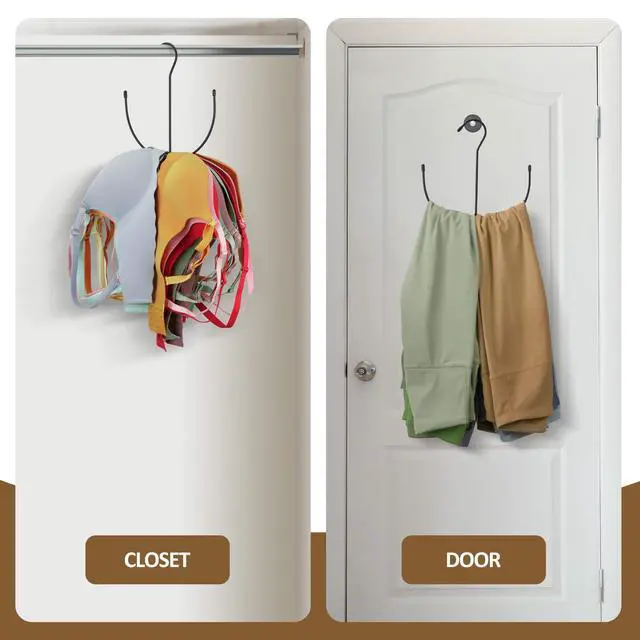 Alt view image 4 of 6 - Legging Hangers for Closet Organizer, Space Saving Sport Bra Hanger, 10 Storage Capacity Closet Organizers and Storage for Bras Tank Tops Belts Hats, Black
