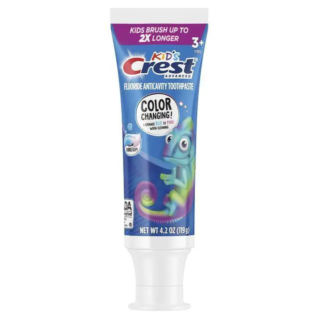 Alt view image 2 of 2 - Advanced Kid's Fluoride Toothpaste, Bubblegum Flavor, 4.2 oz, Color-Changing Anticavity Toothpaste