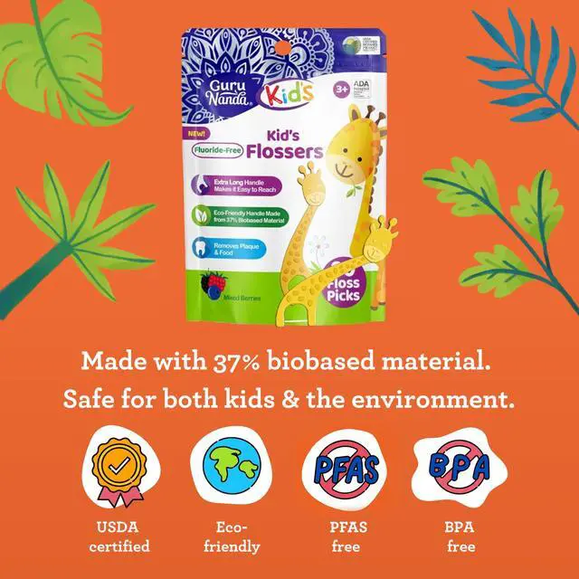 Alt view image 6 of 7 - Dental Floss Picks for Kids, Extra-Long Giraffe-Shaped Picks, Fluoride-Free, Anti-Slip & Shred-Resistant Design & Eco-Friendly Handle & Berry Flavor, Ideal for Ages 3+, 90 Count (Pack of 1)