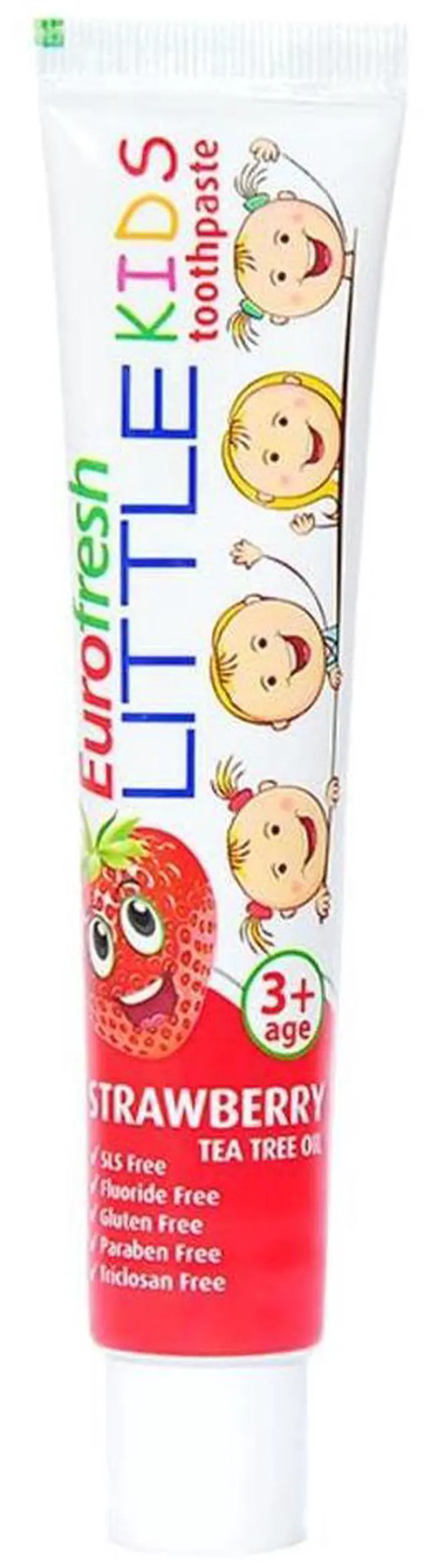 Main image of Eurofresh Little Kids Strawberry Toothpaste, 1.76oz | Fluoride, Paraben, Triclosan Free Toothpaste 50 g 1.76 oz, Daily Oral Care, Fresh Breath Support, Stain Care Routine