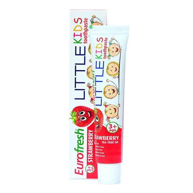 Alt view image 2 of 5 - Eurofresh Little Kids Strawberry Toothpaste, 1.76oz | Fluoride, Paraben, Triclosan Free Toothpaste 50 g 1.76 oz, Daily Oral Care, Fresh Breath Support, Stain Care Routine