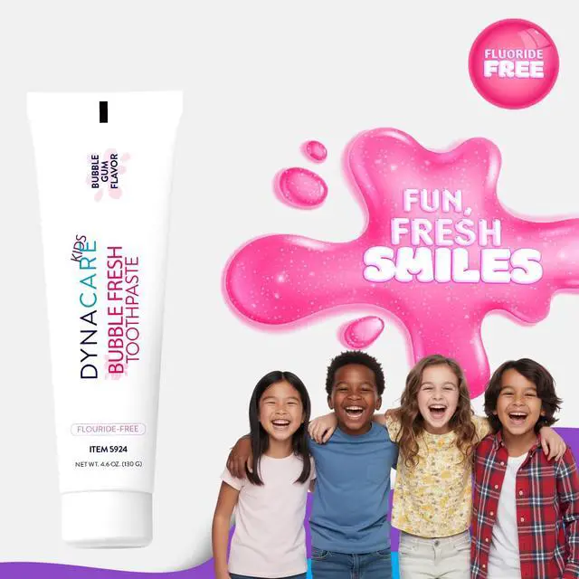 Alt view image 3 of 7 - Care Bubble Fresh Fluoride-Free Kids Toothpaste, Bubblegum Flavor, Gentle Cleansing, Safe to Swallow - 4.6 oz., 1 Count