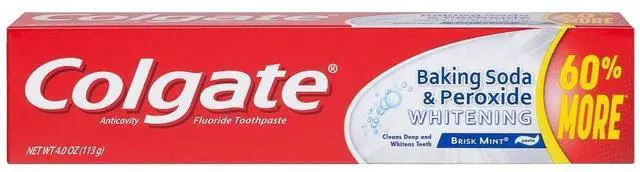 Main image of Baking Soda and Peroxide Whitening Toothpaste, Brisk Mint, 4 oz | Cleans Deep and Whitens Teeth, Fluoride Formulated, Removes Surface Stains, Releases Pure Oxygen Bubbles for Fresh Sensation