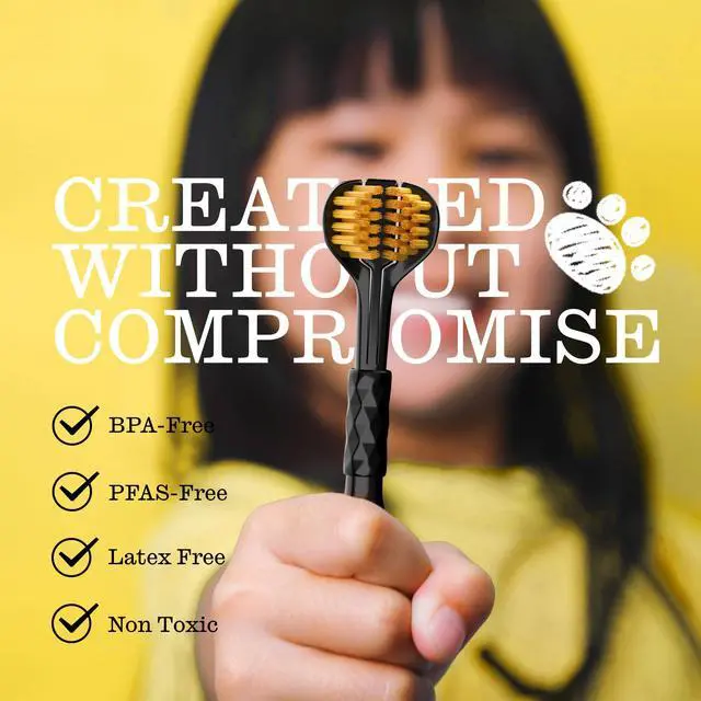 Alt view image 6 of 6 - Kids 3D Triple-Head Toothbrush Extra-Soft Bristles for Sensitive Gums, 3-Sided Design for Effective Plaque Removal & Sparkly Clean Smiles, Also Suitable for Braces & Aligners, Ages 3+, 2 Count