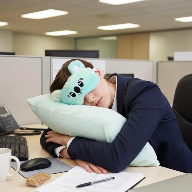 Alt view image 5 of 6 - Sleep Mask Kids, 2 Pcs Cute Plush Cat Kids Eye Mask for Sleeping | Soft Comfortable Colorful Night Eye Masks Funny Animal Blindfold Eye Cover for Women Home Travel Nap (Cat, Koala)