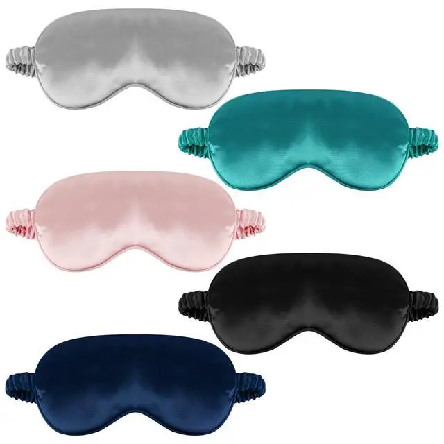 Alt view image 2 of 7 - 1 Pack Sleep Mask, Silk Eye Mask with Elastic Strap, Breathable Eye Mask for Sleeping,Travel, Girls, Women, Men (Pink)