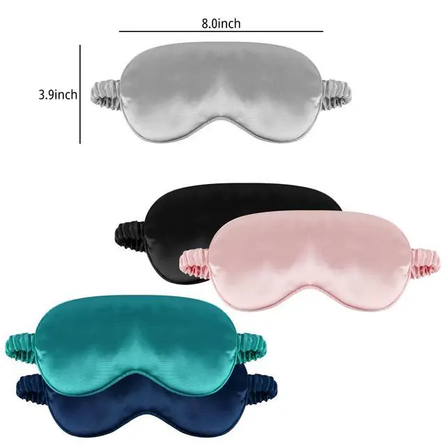 Alt view image 3 of 7 - 1 Pack Sleep Mask, Silk Eye Mask with Elastic Strap, Breathable Eye Mask for Sleeping,Travel, Girls, Women, Men (Pink)
