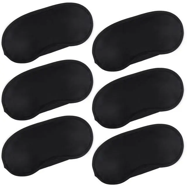 Main image of 6 Pcs Eye Mask Sleep Masks Bulk Soft Breathable Blackout Eye Cover for Side Sleeper, Black Blindfold Sleeping Mask with Adjustable Straps for Travel Blindfold Meditation Nap Women Men Kids