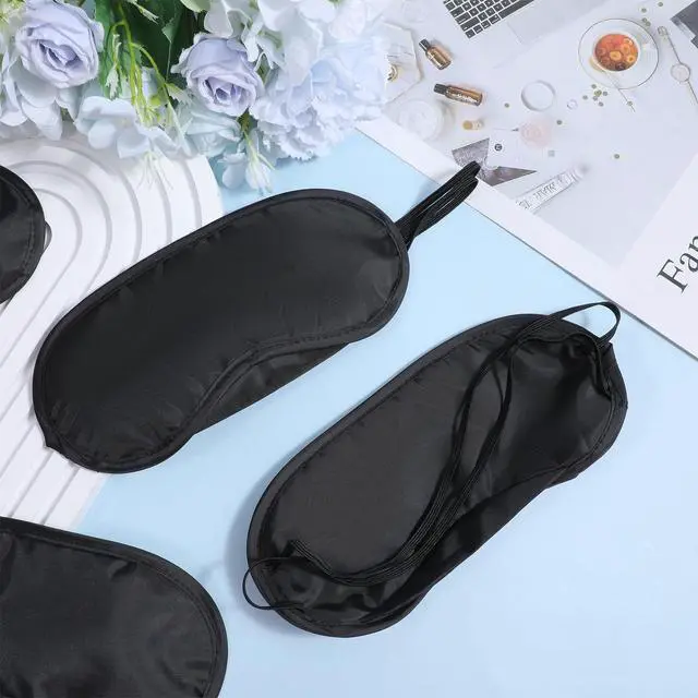 Alt view image 3 of 7 - 6 Pcs Eye Mask Sleep Masks Bulk Soft Breathable Blackout Eye Cover for Side Sleeper, Black Blindfold Sleeping Mask with Adjustable Straps for Travel Blindfold Meditation Nap Women Men Kids