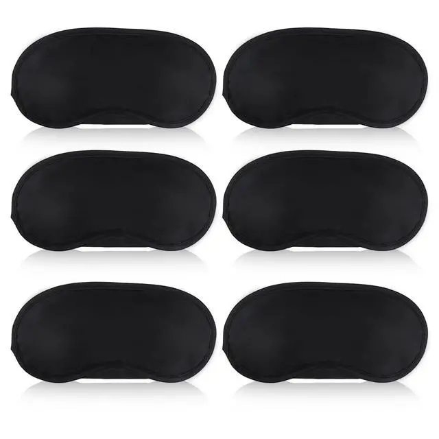 Alt view image 6 of 7 - 6 Pcs Eye Mask Sleep Masks Bulk Soft Breathable Blackout Eye Cover for Side Sleeper, Black Blindfold Sleeping Mask with Adjustable Straps for Travel Blindfold Meditation Nap Women Men Kids