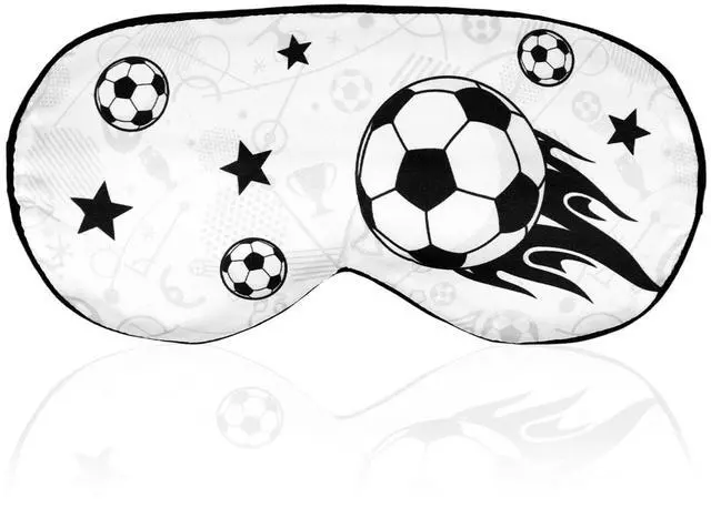 Main image of Soccer Sleep Mask for Teens, Football Themed Blackout Eye Sleeping Mask with Adjustable Elastic Strap Soft & Breathable Eye Cover for Home Office Travel Party